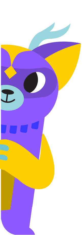 Lina mascot waving hello